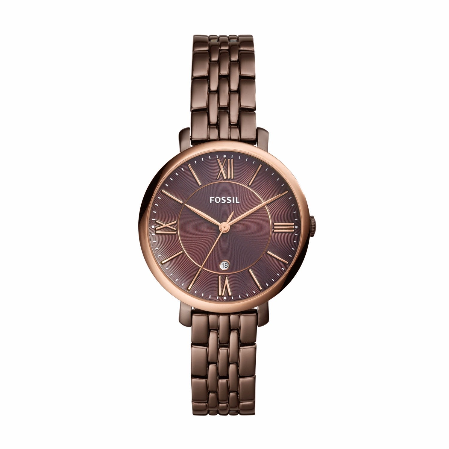 Fossil Jacqueline Brown Dial Brown Steel Strap Watch for Women - ES4275 Watches Fossil   