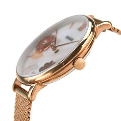 Fossil Jacqueline Three-Hand White Dial Rose Gold Mesh Bracelet Watch for Women - ES4534 Watches Fossil   