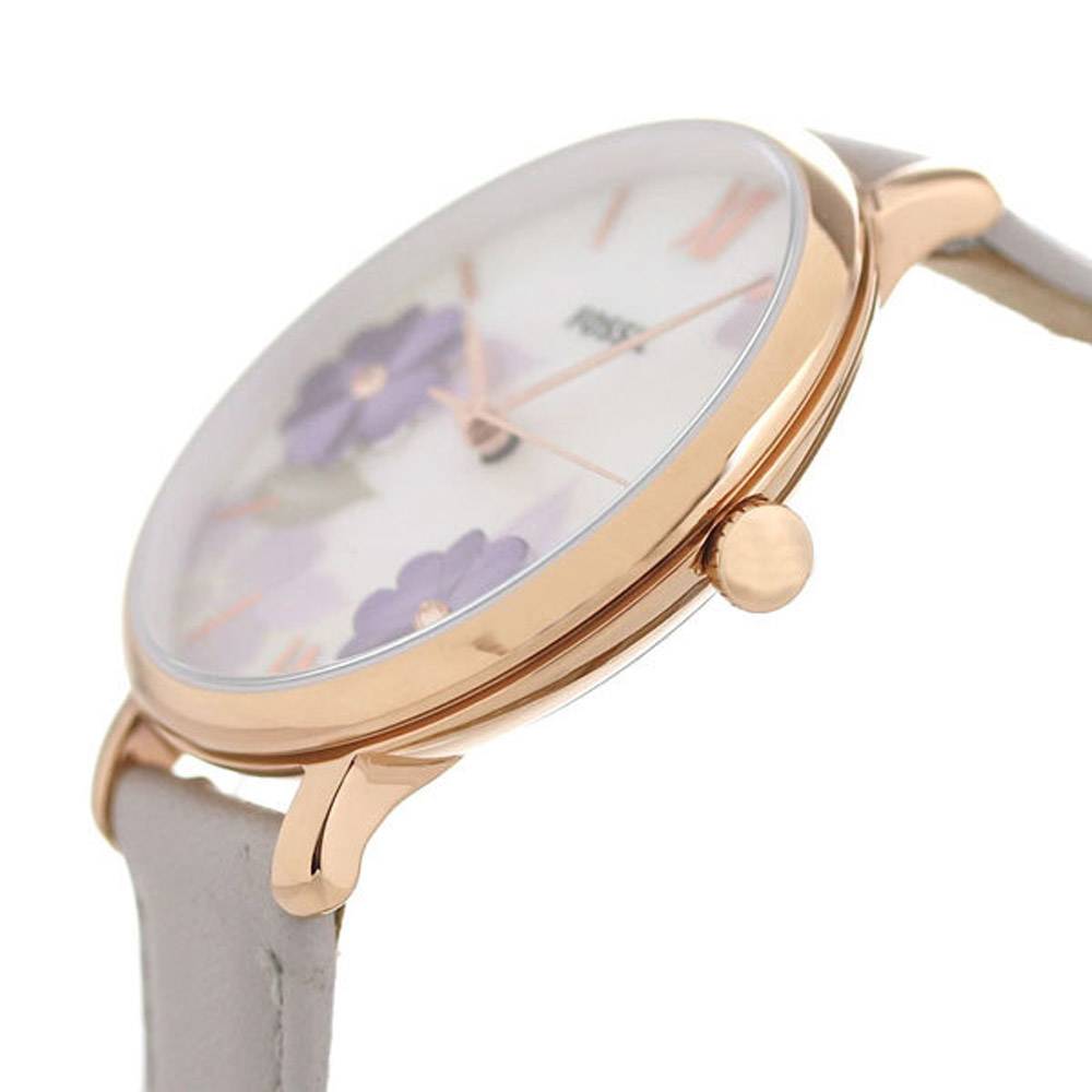 Fossil Jacqueline Mother of Pearl Dial White Leather Strap Watch for Women - ES4672 Watches Fossil   