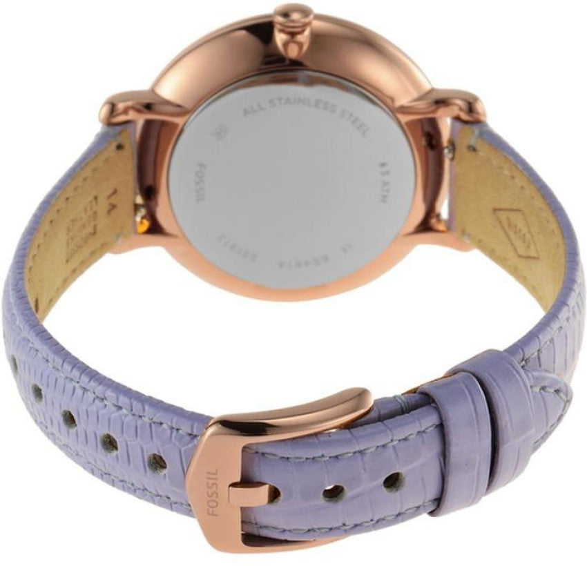 Fossil Jacqueline Purple Dial Purple Leather Strap Watch for Women - ES4814 Watches Fossil   