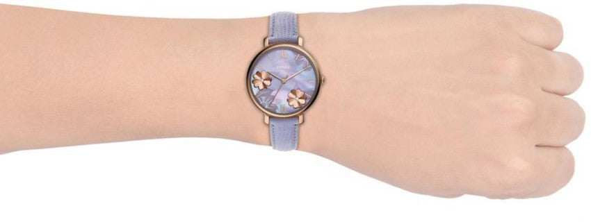 Fossil Jacqueline Purple Dial Purple Leather Strap Watch for Women - ES4814 Watches Fossil   