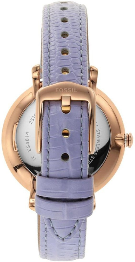 Fossil Jacqueline Purple Dial Purple Leather Strap Watch for Women - ES4814 Watches Fossil   