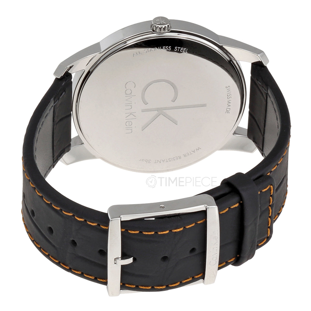 Calvin Klein City Black Dial Black Leather Strap Watch for Men - K2G211C1 Watches Calvin Klein   