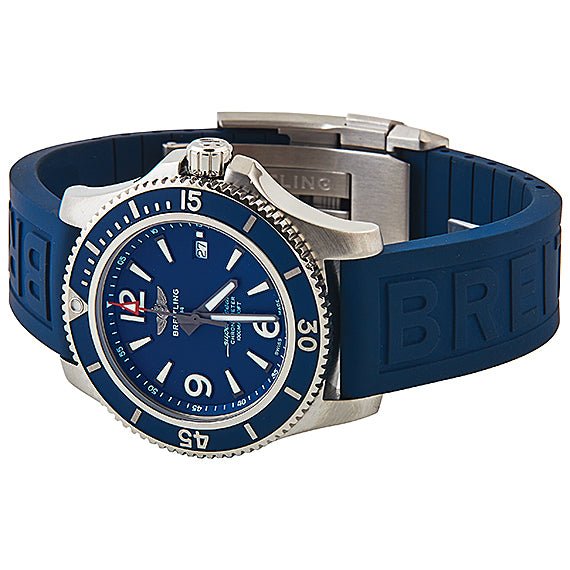 Breitling Superocean 44mm Automatic Blue Dial Blue Rubber Strap Watch for Men - A17367D81C1S2 Watches Breitling   