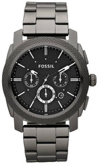 Fossil Machine Chronograph Black Dial Black Steel Strap Watch for Men - FS4662 Watches Fossil   