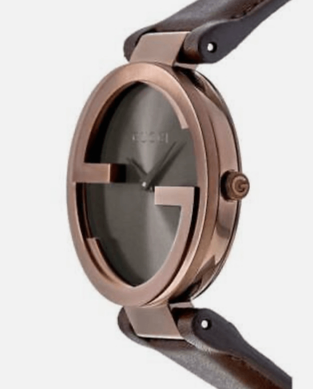 Gucci Interlocking Brown Dial Brown Leather Strap Watch For Women - YA133309 Watches Gucci   