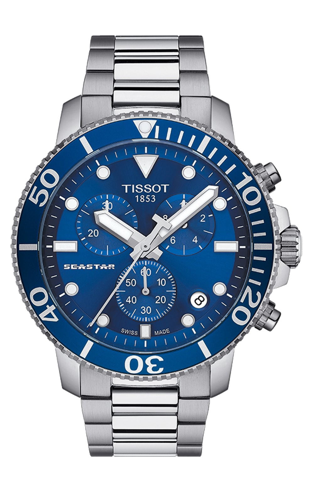 Tissot Seaster 1000 Chronograph Blue Dial Silver Stainless Steel Strap Watch For Men - T120.417.11.041.00 Watches Tissot   