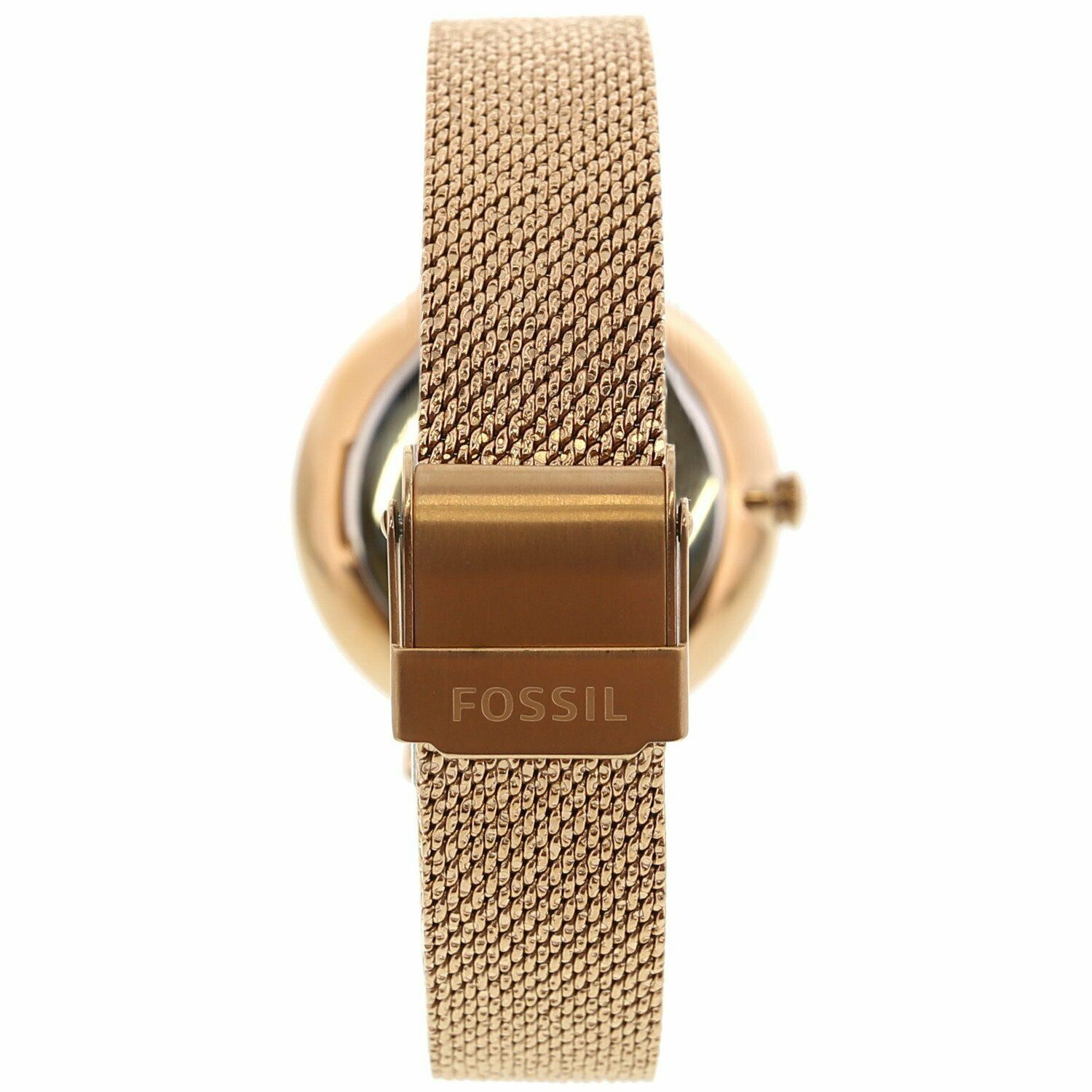 Fossil Jacqueline Three-Hand White Dial Rose Gold Mesh Bracelet Watch for Women - ES4534 Watches Fossil   