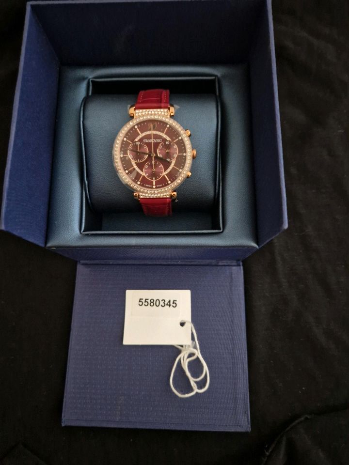 Swarovski Passage Chrono Red Dial Red Leather Strap Watch for Women - 5580345 Watches Swarovski   