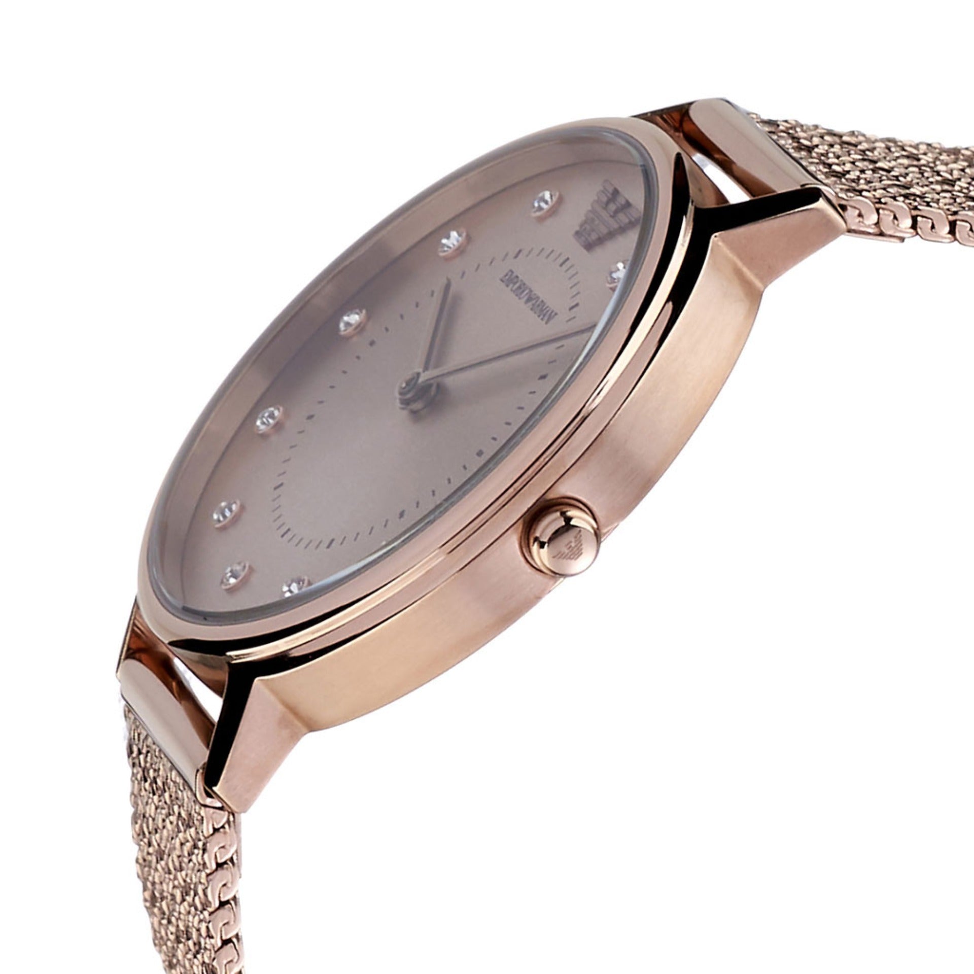 Emporio Armani Pink Dial Pink Mesh Bracelet Watch For Women - AR11129 Watches Emporio Armani   