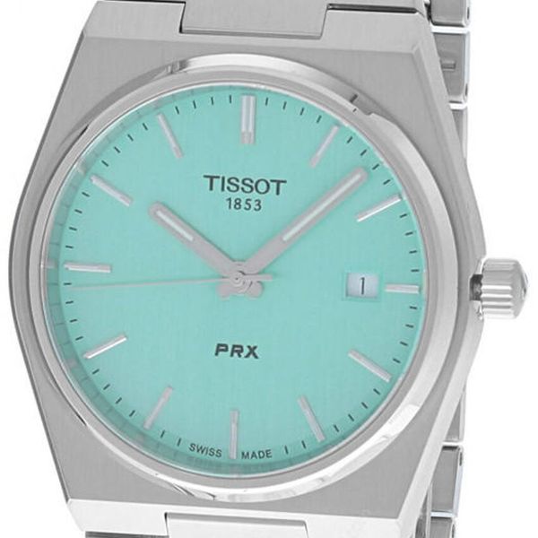 Tissot PRX Quartz Light Green Dial Stainless Steel Strap Watch for Men - T137.410.11.091.01 Watches Tissot   