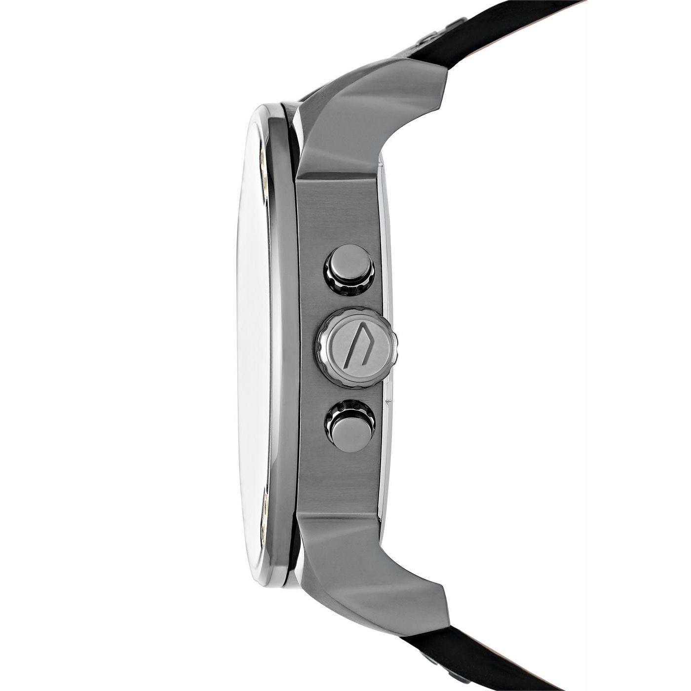Diesel Big Daddy Chronograph Black Dial Black Leather Strap Watch For Men - DZ7311 Watches Diesel   
