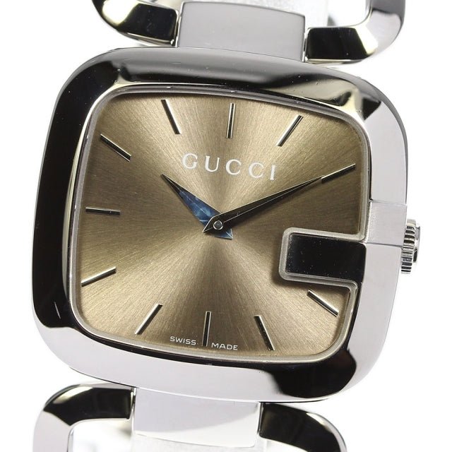 Gucci G Gucci Brown Dial Silver Steel Strap Watch For Women - YA125401 Watches Gucci   