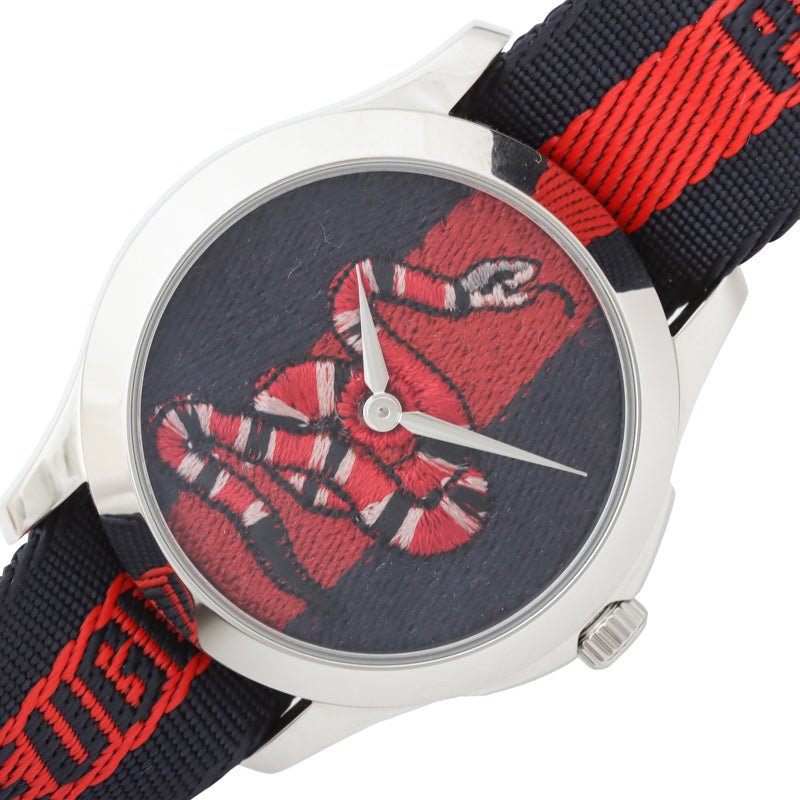 Gucci Le Marche Des Merveilles Blue Red Dial Blue Red Nylon Strap Unisex Watch - YA126493 Watches Gucci   