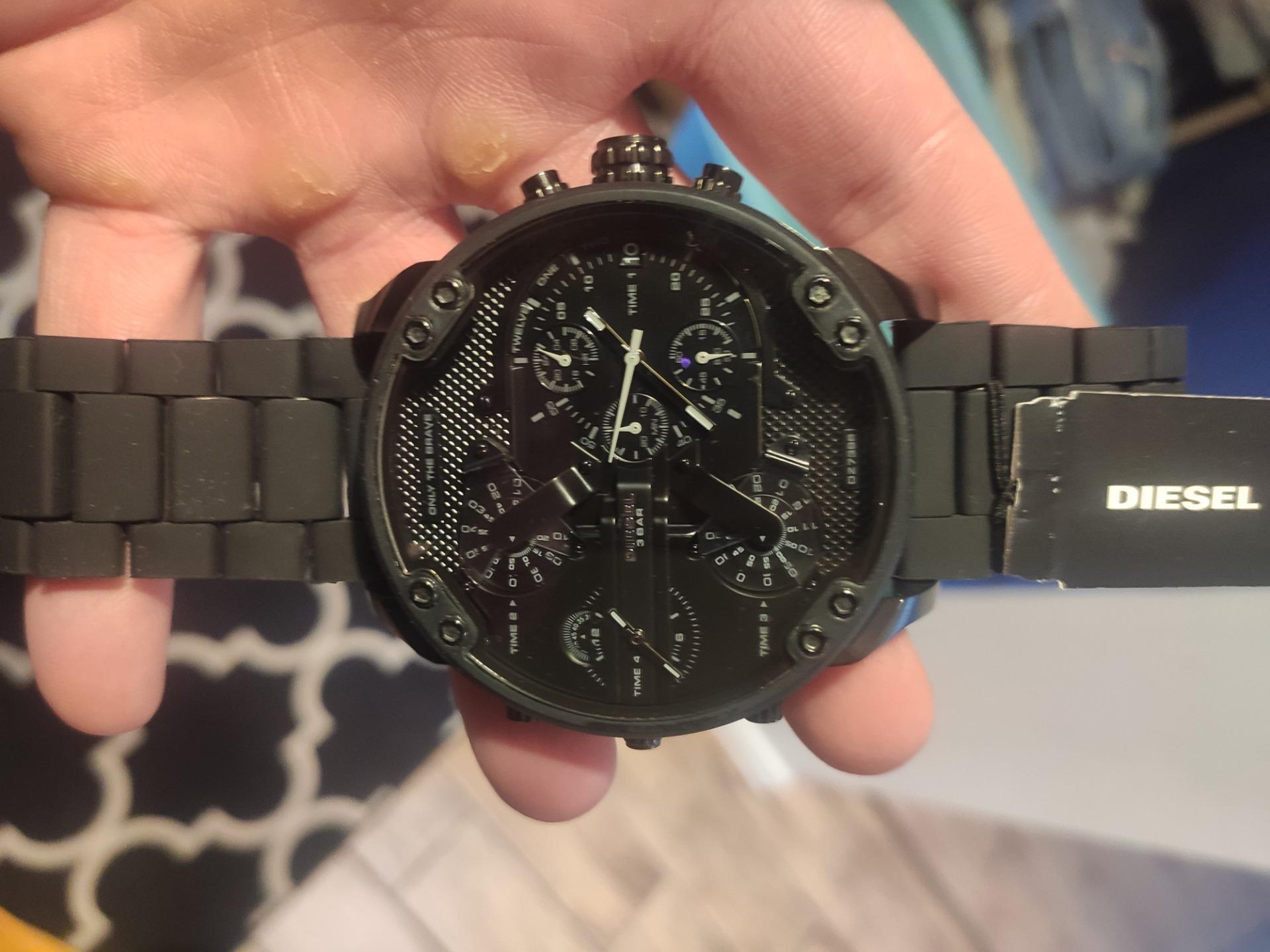Diesel Mr Daddy 2.0 Chronograph Black Dial Black Stainless Steel Watch For Men - DZ7396 Watches Diesel   