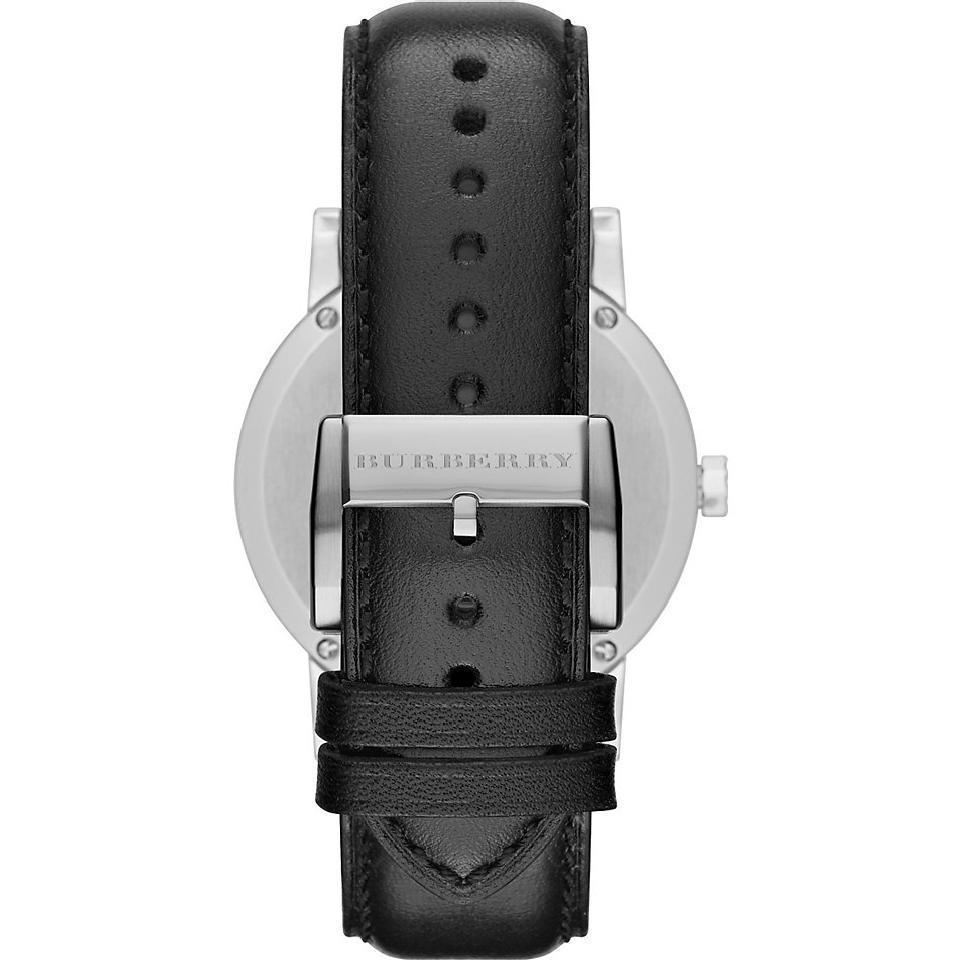 Burberry The City White Dial Black Leather Strap Watch for Men - BU9008 Watches Burberry   