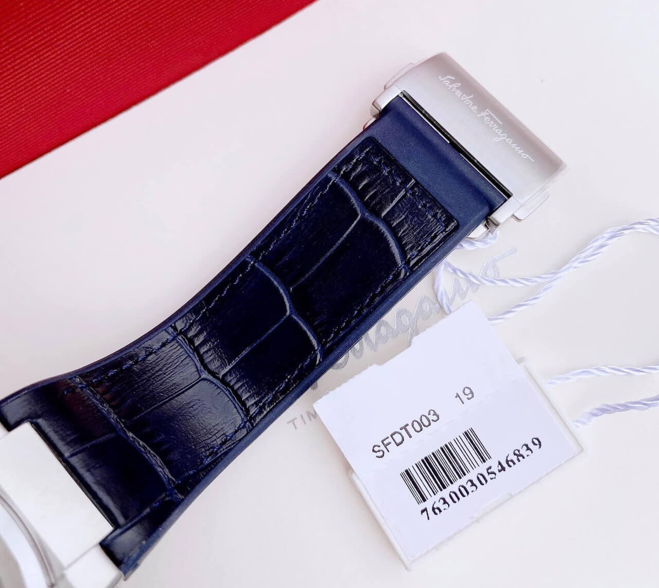 Salvatore Ferragamo F-80 Classic Blue Dial Blue Leather Strap Watch for Men - SFDT00319 Watches Salvatore Ferragamo   