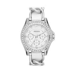 Fossil Riley Silver Dial Silver Steel Strap Watch for Women - ES3463 Watches Fossil   