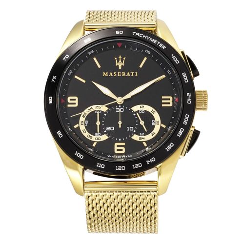 Maserati Traguardo 45mm Quartz Gold Black Dial Watch For Men - R8873612010 Watches Maserati   