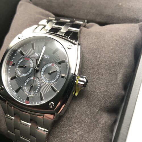 Bulova Classic Collection Multifunction Grey Dial Silver Steel Strap Watch for Men - 96C148 Watches Bulova   