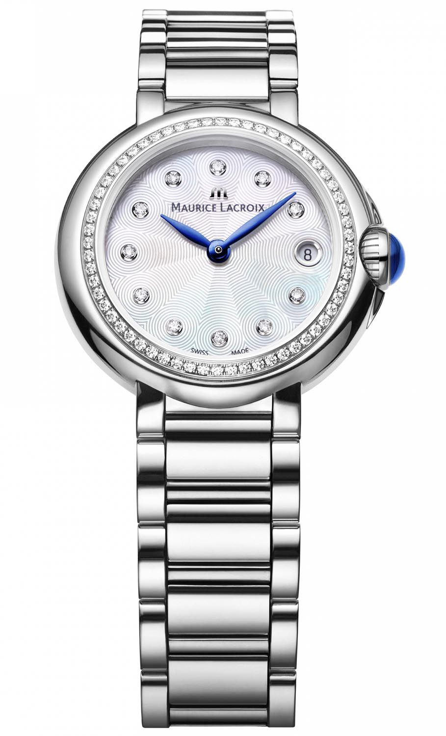 Maurice Lacroix Fiaba Diamonds Mother of Pearl Dial Silver Steel Strap Watch for Women - FA1004-SD502-170-1 Watches Maurice Lacroix   