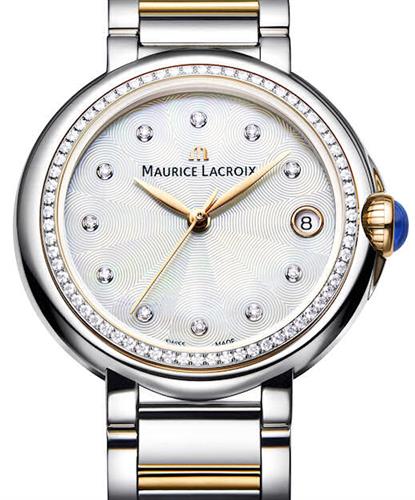 Maurice Lacroix Fiaba Date Diamonds White Mother of Pearl Dial Two Tone Steel Strap Watch for Women - FA1007-PVP23-170-1 Watches Maurice Lacroix   