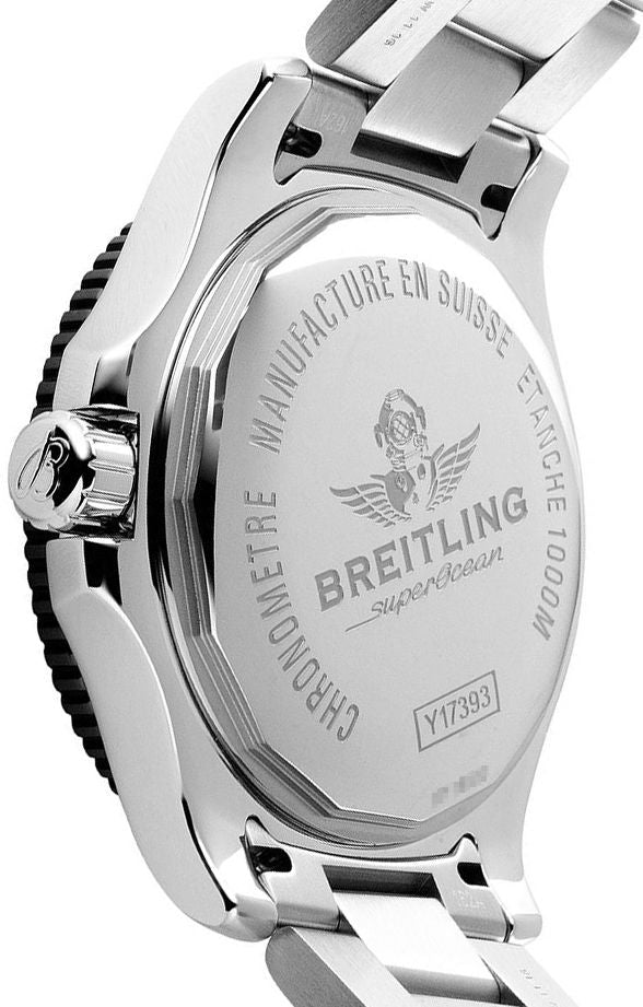 Breitling Superocean II Special 44mm Black Dial Silver Steel Strap Watch for Men - Y1739310/BF45/162A Watches Breitling   