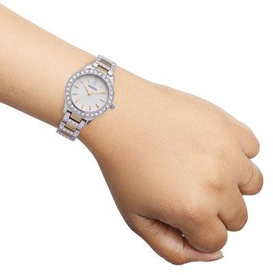 Fossil Jesse White Dial Two Tone Steel Strap Watch for Women - ES2409 Watches Fossil   