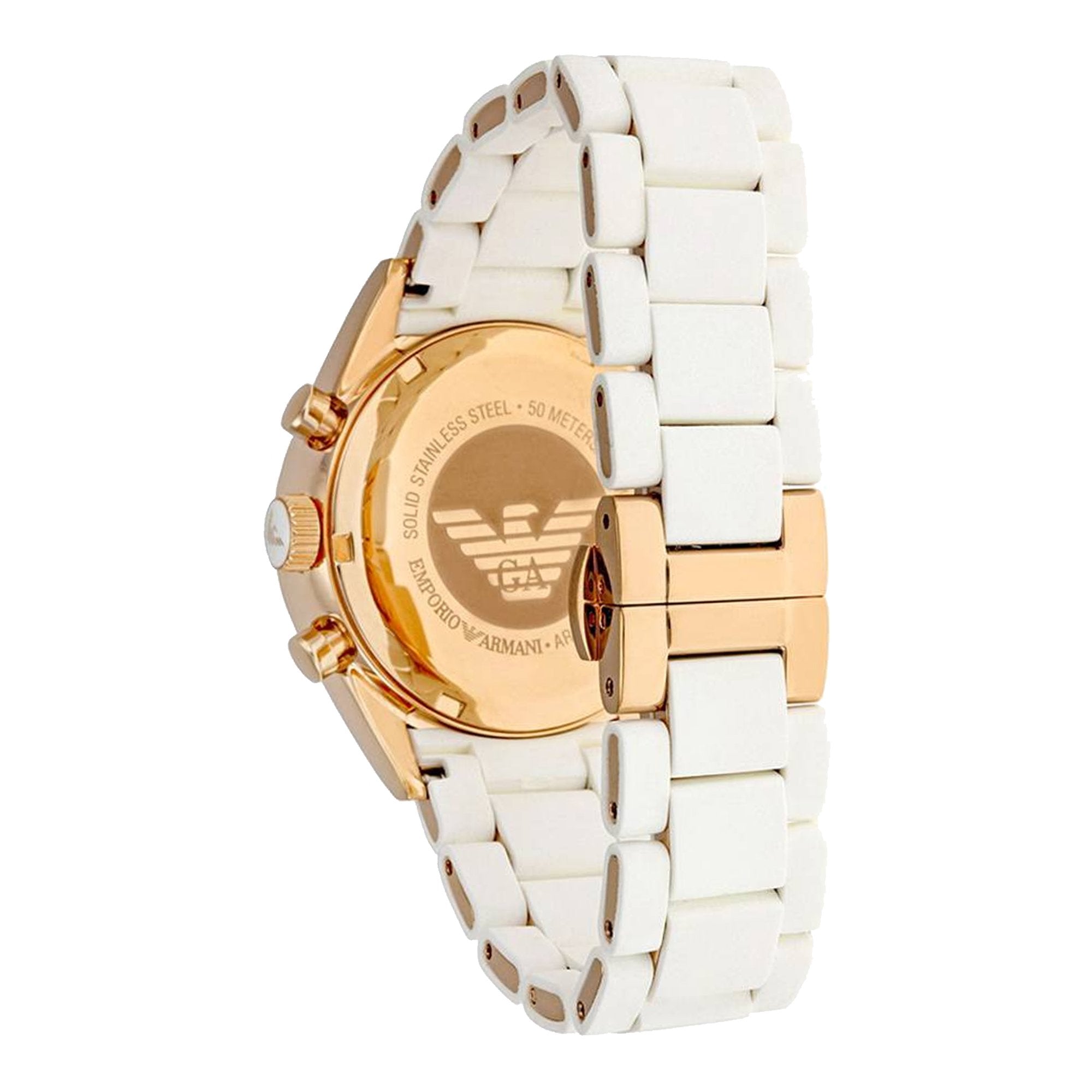 Emporio Armani Sportivo Silver Dial White Silicone Strap Watch For Women - AR5920 Watches Emporio Armani   