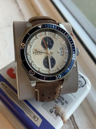 Fossil Wakefield Chronograph Cream Dial Brown Leather Strap Watch for Men - CH2951 Watches Fossil   