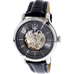 Maserati Epoca Automatic Skeleton Dial Black Leather Strap Watch For Men - R8821118002 Watches Maserati   