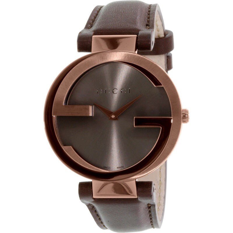 Gucci G Interlocking Brown Dial Brown Leather Strap Watch For Women - YA133504 Watches Gucci   