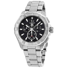 Tag Heuer Aquaracer Chronograph Black Dial Silver Steel Strap Watch for Men - CAY1110.BA0927 Watches Tag Heuer   