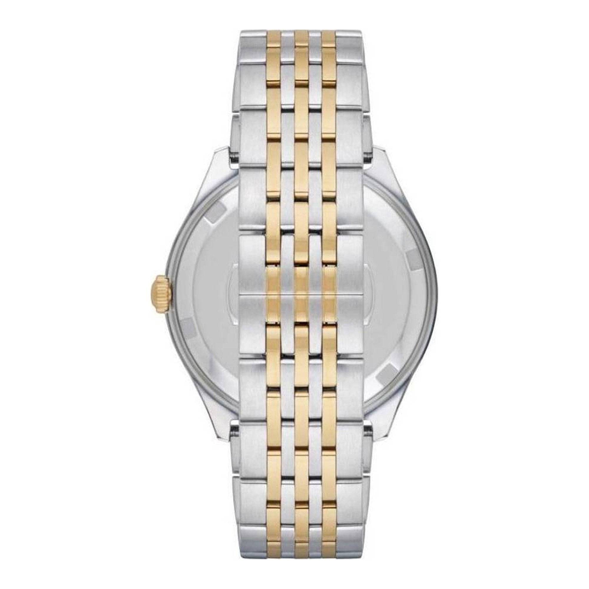 Emporio Armani Cream Dial Two Tone Stainless Steel Strap Watch For Men - AR11034 Watches Emporio Armani   