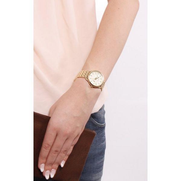 Fossil Tailor Gold Dial Gold Stainless Steel Strap Watch for Women - ES3714 Watches Fossil   