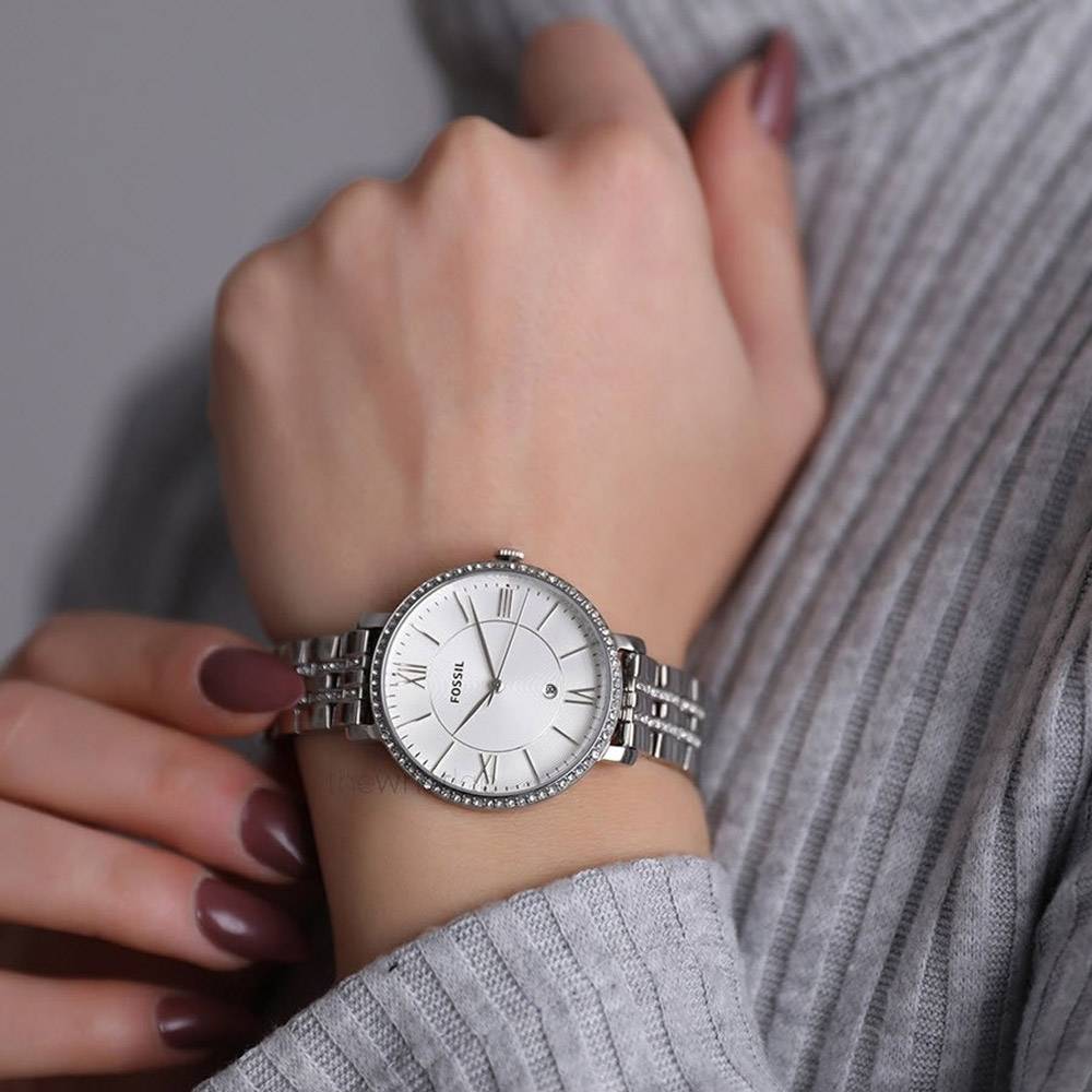 Fossil Jacqueline White Dial Silver Steel Strap Watch for Women - ES3545 Watches Fossil   