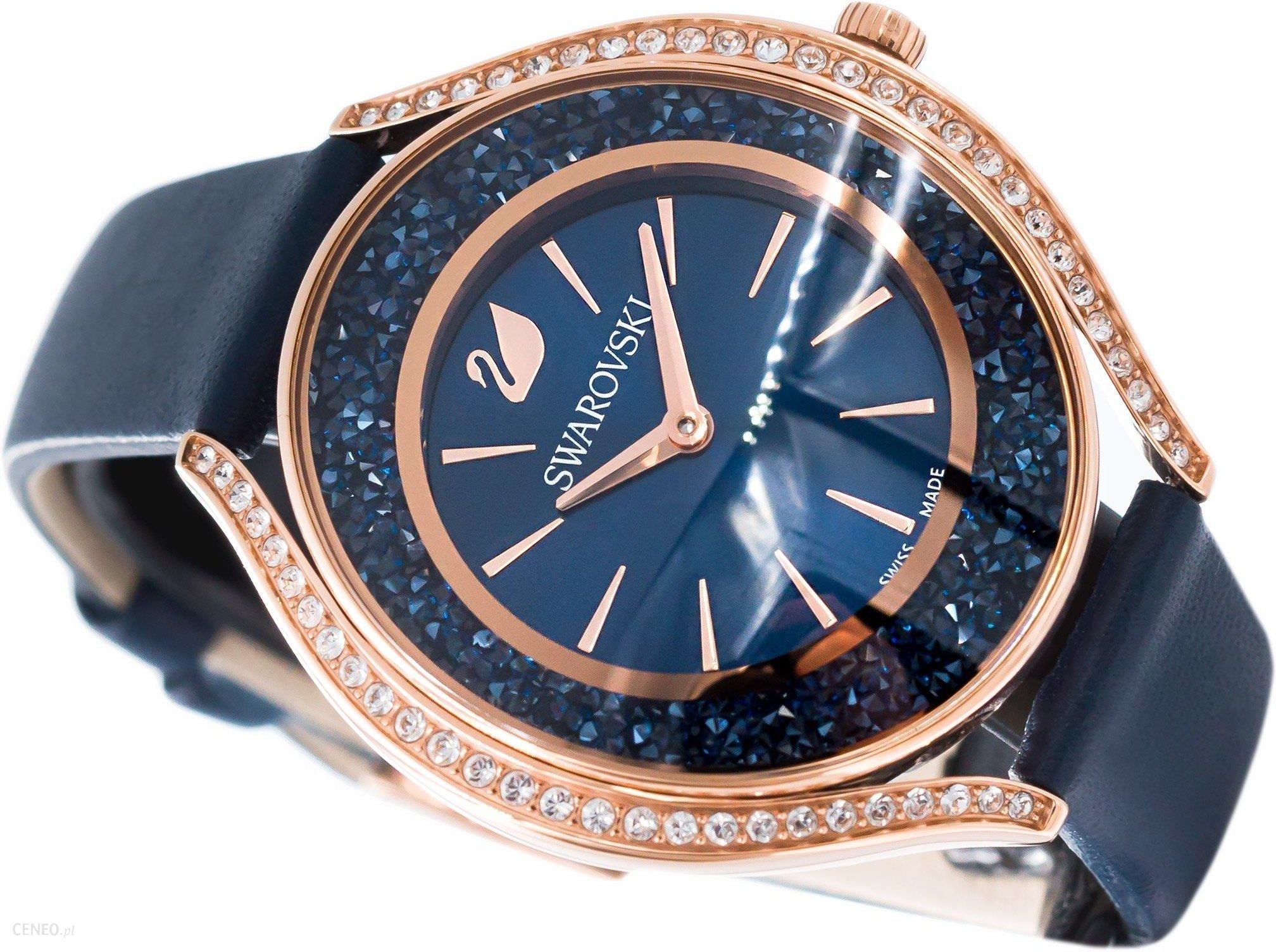 Swarovski Crystalline Aura Blue Dial Blue Leather Strap Watch for Women - 5519447 Watches Swarovski   