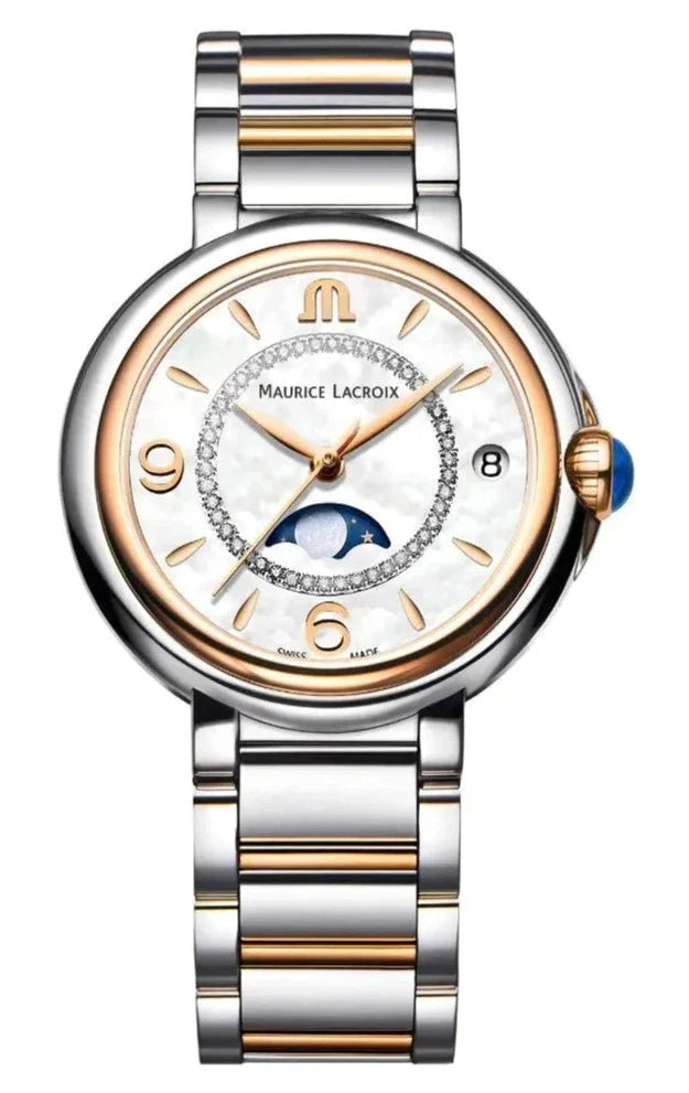 Maurice Lacroix Fiaba Moonphase Mother of Pearl Dial Two Tone Steel Strap Watch for Women - FA1084-PVP13-150-1 Watches Maurice Lacroix   