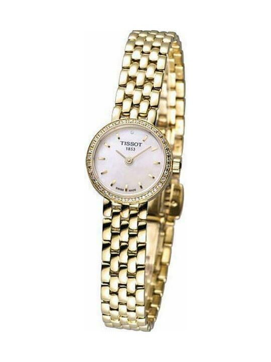 Tissot T-Lady Lovely Mother of Pearl Dial Gold Stainless Steel Watch For Women - T058.009.63.116.00 Watches Tissot   