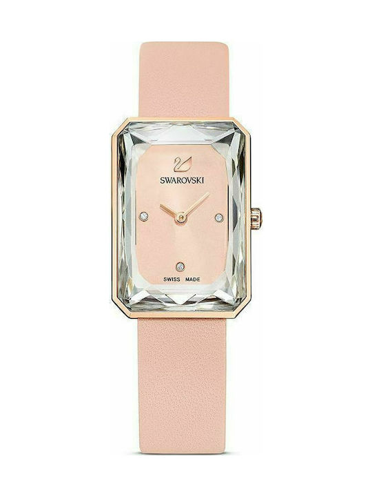 Swarovski Uptown Pink Dial Pink Leather Strap Watch for Women - 5547719 Watches Swarovski   