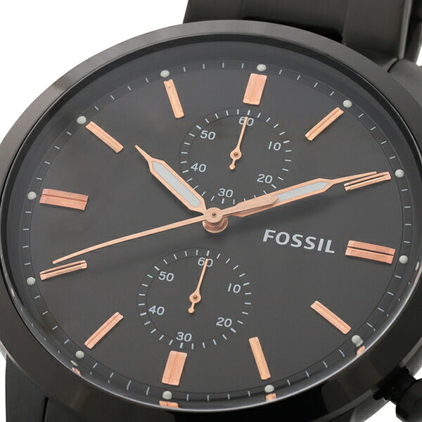 Fossil Townsman Chronograph Black Dial Black Steel Strap Watch for Men - FS5379 Watches Fossil   