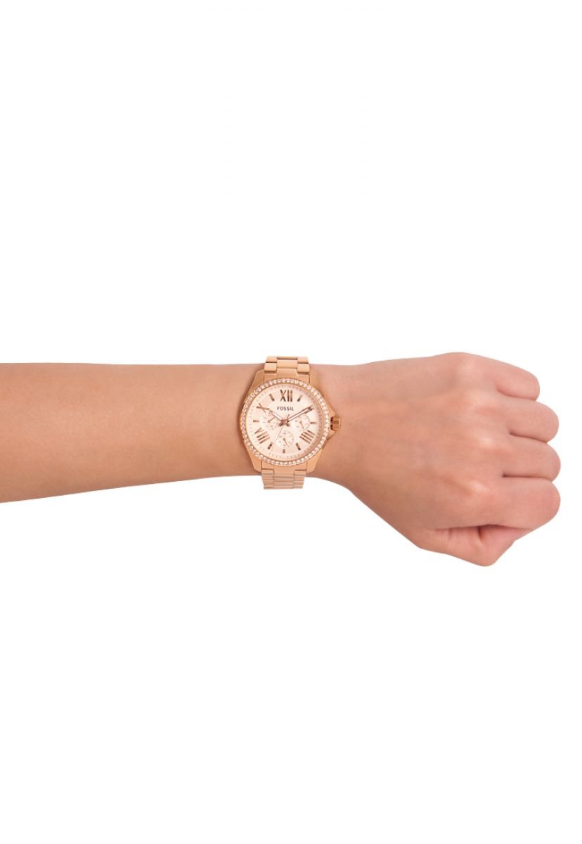 Fossil Cecile Rose Gold Dial Rose Gold Steel Strap Watch for Women - AM4483 Watches Fossil   