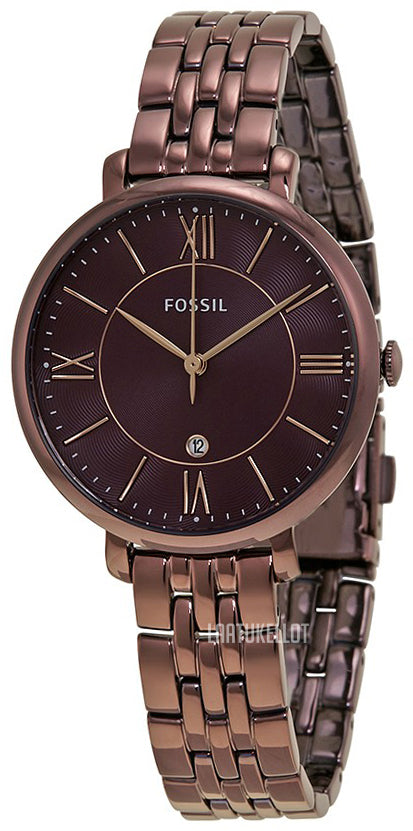 Fossil Jacqueline Brown Dial Brown Steel Strap Watch for Women - ES4100 Watches Fossil   