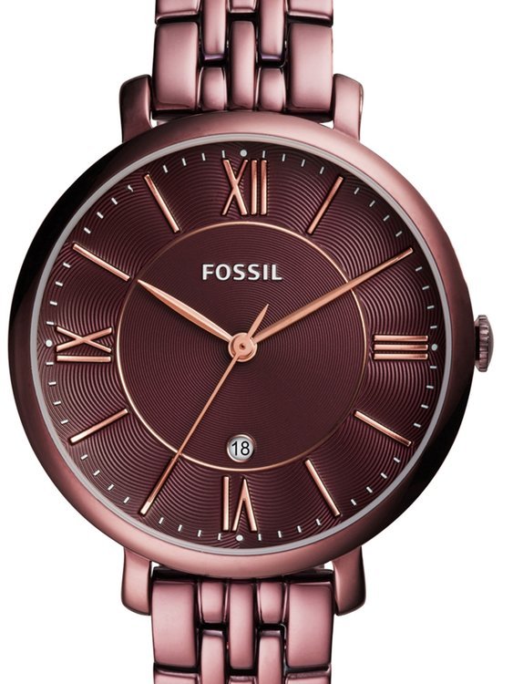 Fossil Jacqueline Brown Dial Brown Steel Strap Watch for Women - ES4100 Watches Fossil   