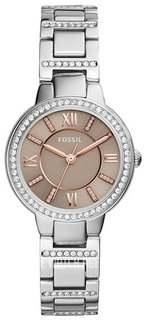 Fossil Virginia Taupe Dial Silver Steel Strap Watch for Women - ES4147 Watches Fossil   