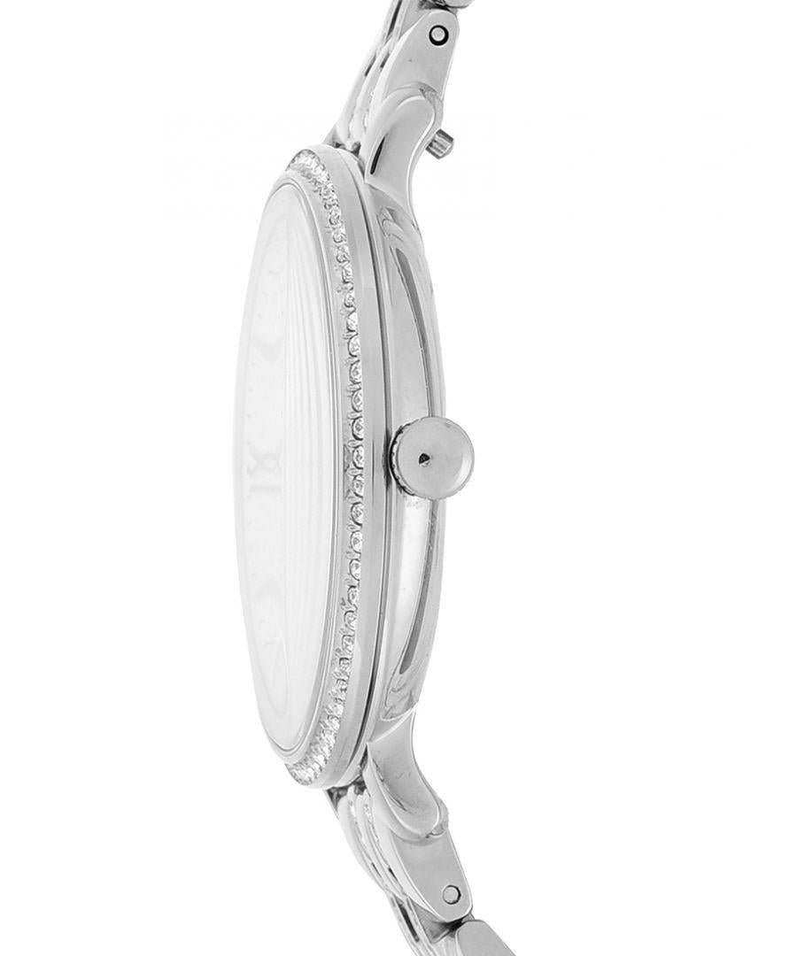 Fossil Jacqueline White Dial Silver Steel Strap Watch for Women - ES3545 Watches Fossil   