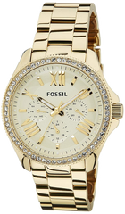 Fossil Cecile Chronograph Gold Dial Gold Steel Strap Watch for Women - AM4482 Watches Fossil   