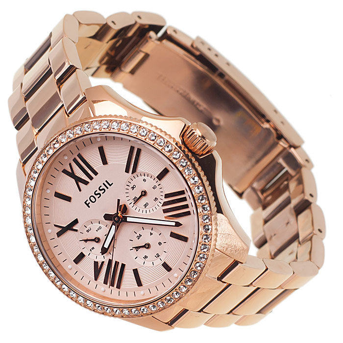 Fossil Cecile Rose Gold Dial Rose Gold Steel Strap Watch for Women - AM4483 Watches Fossil   