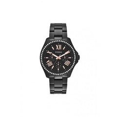 Fossil Cecile Multi Function Black Dial with Crystals Black Steel Strap Watch for Women - AM4522 Watches Fossil   