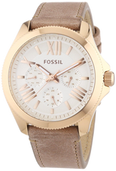 Fossil Cecile White Dial Sand Leather Strap Watch for Women - AM4532 Watches Fossil   